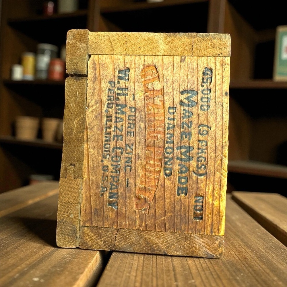 Vintage Wooden Crate MazeMade Quality Products Rustic Farmhouse Advertising Box - Picture 8 of 8